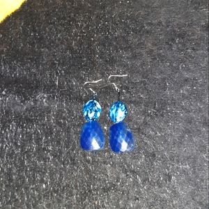 Blue jewel earrings